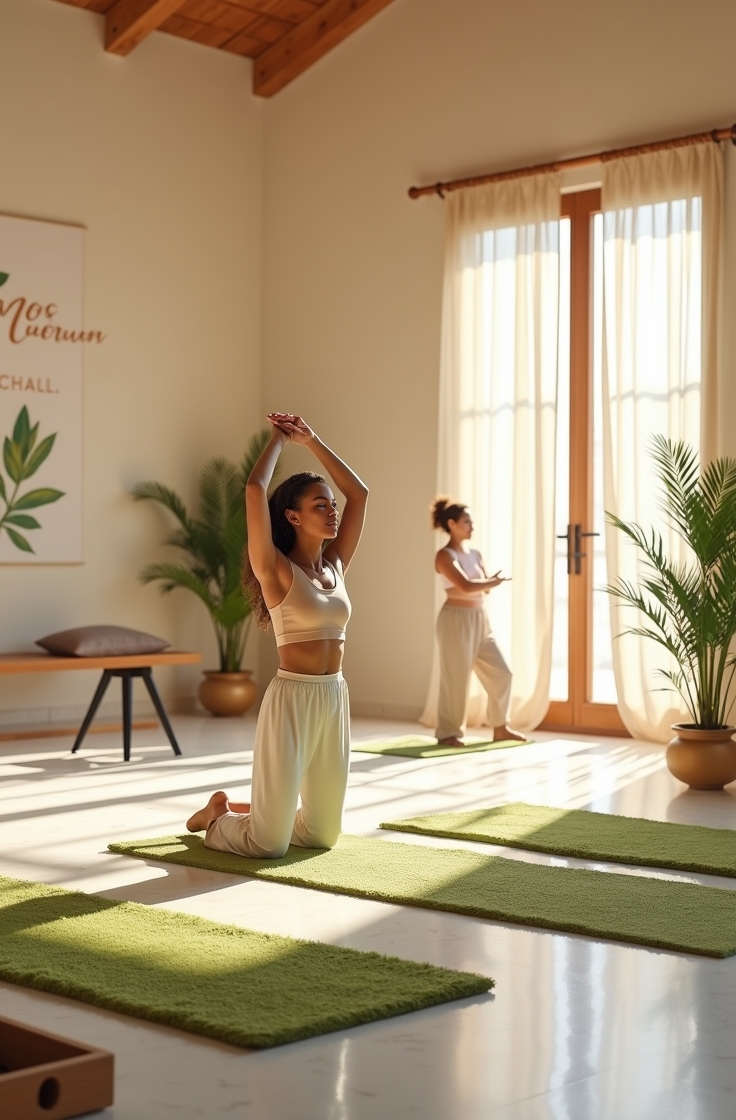 Pilates øvelse på måtten